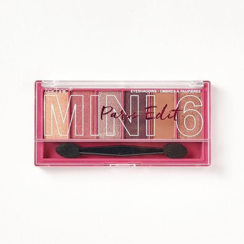 Technic Mini Edit 6 Lidschatten-Palette, lang anhaltende und vermischbare matte und schimmernde Farbtöne 7.2g (Paris)