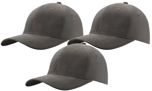 MFAZ Morefaz Ltd Set 3X Herren Baseballkappe Cap Verstellbarer Riemen Baseball Mütze (DE/NL/SE/PL, Alphanumerisch, M, XL, Graphit)