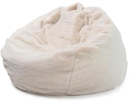 Beanbag Sitzkissen Sitzsack Stuhl Luxuriöse Flauschige Sitzsäcke Erwachsene Große Sitzsäcke Mit Sitzsäcken Wohnzimmer Extra Große Luxuriöse Flauschige Sitzgelegenheiten (Ohne Füllung),Beige,70Cm*80Cm