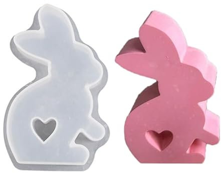 3D-Form aus Kunstharz, Hasenform, Tierharzform für Heimwerker, Gips, Ornament, Basteln, Ostern, Party, Dekoration, Kaninchenform, Epoxidharz-Formen