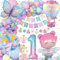 SIMSPEAR Einhorn Deko 1 Jahre Kindergeburtstag, 1 Jahr Geburtstagsdeko Mädchen, Einhorn Party Deko für Geburtstags Pastell Luftballons Girlande, Folienballon 1 und Schmetterling Deko
