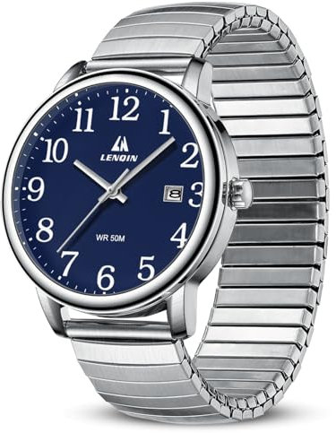 Herren Uhr Uhren Analog Quarzuhr Wasserdicht Armbanduhr Herren Easy Reader 38mm Erweiterungs Band Fashion Business Armbanduhr mit Datum