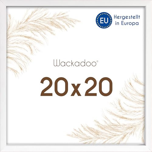 Wackadoo Bilderrahmen quadratisch 20x20 weiß Fotowand Fotorahmen mit Glas Holz Picture frame poster