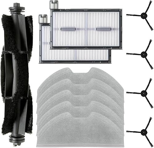 Daaxing Main Roller Brush Side Brushes HEPA Filters Mop Cloths Kit for Eufy X8 Pro Series X8 Pro SES Robot Vacuums Replacement Parts (12PCS)