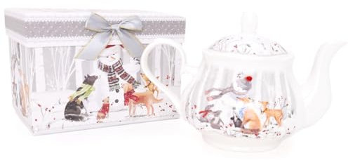 Christmas Concepts® 200mm (8) Snowman & Friends Deluxe Ceramic Tableware Range - Teapot with Matching Decorative Gift Box