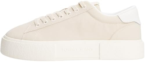 Tommy Jeans Donna Sneakers con Suola Alta con Plateau, Avorio (Newsprint), 40