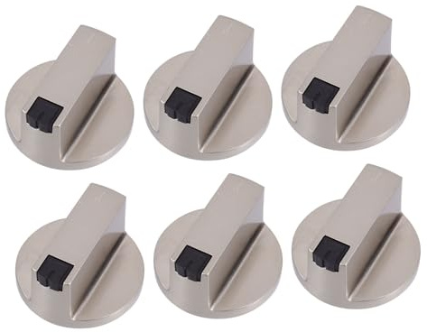 JEWEDECO 6Pcs Gas Stove Ignition Buttons Replacement Knobs with Ergonomic Design and Zinc Alloy Material Suitable for Gas Cooker Stove Control and Oven Hob Use