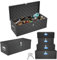 ACXIN Boîte de rangement en aluminium 762 x 330 x 244 mm - Boîte à outils en aluminium avec serrure et 2 clés - Boîte à timon verrouillable robuste pour la remorque - Stable et étanche (noir)