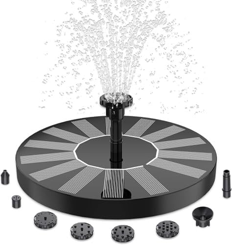 AISITIN Fuente Solar para Exterior 2025 Upgrade (φ160 mm) con 6 Efectos de Pulverización Bomba Solar para Estanque Bomba de Fuente Flotante para Jardín, Baños para Pájaros,Estanques
