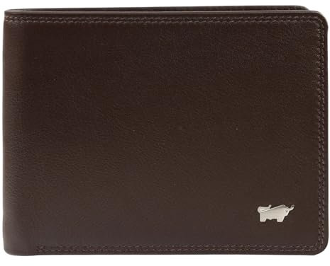 BRAUN BÜFFEL - Geldbörse Herren aus echtem Rindsleder Golf 2.0 - Geldbeutel Trifold Portemonnaie für Männer mit 8 Kartenfächern - Zeitlos klassisches Portmonee mit Netzfach & Münzfach - Edles Braun