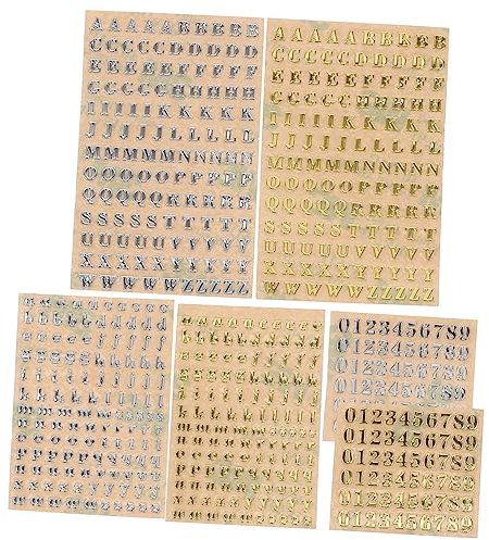 Mikinona 12pcs Vinyl Letter Stickers for Nail Art DIY Decals Self-Adhesive Adhesive Numbers Alphabet Letter Decal Scrapbooking Stickers