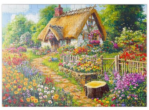 MyPuzzle Romantisches Cottage mit blühendem Garten - Premium 200 Teile Puzzle - MyPuzzle Sonderkollektion von Puzzle Galaxy