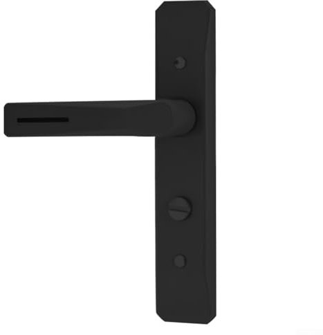 Serrure de porte silencieuse pour salle de bain, poignée à languette unique, serrure sans clé pour portes, matériel noir, serrure d'intimité, installation facile (noir)