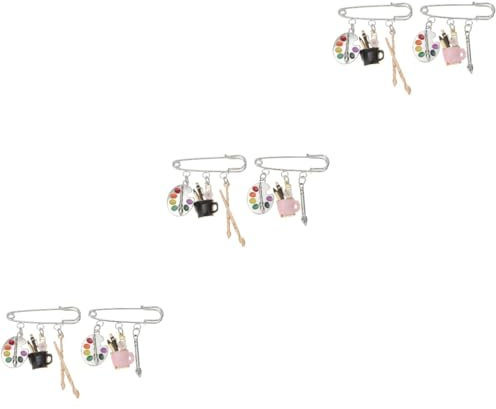 CALLARON 3 Sätze Brosche Abstecknadeln Stifteschale Kassenrollen Farbmischpalette Brooch Strandkorb-clips Band Doppelt Zu Abzeichen Für Pinselanzüge Kleidungsabzeichen Legierung 2 Stück * 3