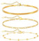 Gamtic Bracelet de Cheville Réglable pour Femme - Chaine Cheville en Acier Inoxydable Chirurgical 316L avec Perles Porte-bonheur Bracelet Coeur Imperméable Bijoux Accessoire Plage Été (Or JC-213G)