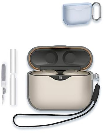 Case Cover for Sony WF-1000XM3 Truly Wireless Earbud Headphones,WUNIAK Clear Soft TPU Protective Cover with Keychain and Cleaner Kit for Women Men Shockproof Skin,Clear