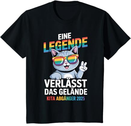 Kinder Eine Legende verlässt das Gelände Kita Abgänger 2025 Katze T-Shirt