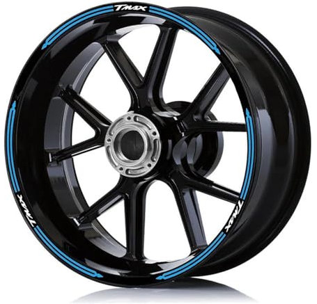 CYDJML Set di Adesivi per Pneumatici Strisce Adesive per Cerchi Moto per Yamaha Tmax500 Tmax-500 Tmax 500 Adesivi Riflettenti per Cerchi Adesivo per mozzo Ruota(Colore 1)