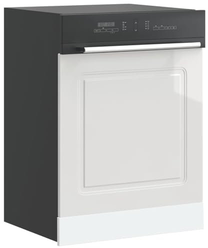 Snsowed Pannello Lavastoviglie Kalmar Bianco Lucido 60x1,5x67 cm,Pannello Lavastoviglie da Cucina Moderno,Pannello Lavastoviglie-853659