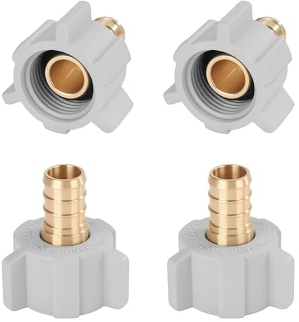 YVSKM 1/2 Pex x 1/2 Female NPT Swivel Adapter No-Lead Brass Crimp Fitting,PEX-B Compatible,4-Pack