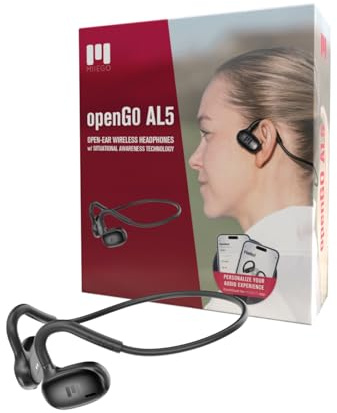MIIEGO openGO AL5 - Open-Ear Headphones - Bluetooth 5.4 - IPX6 Waterproof & Sweat Resistant - Air Conduction - Noise Cancelling Microphone - Multipoint