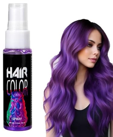 Rosa Haarspray Farbe,Haarfarbe Rosa,Farbiges Haarspray,Crazy Pink Temporary Hair Color Spray,Temporäre Haarfarbe Quick Color,Instant Haar Colorationen for Halloween,Cosplay (Purple)