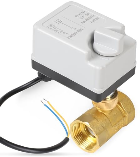 SWAWIS 2 Wege Motorkugelhahn DN25 1 Zoll AC220V Zonenventil | Mit Manueller Funktion Zonenventil Kugelventil Elektrisch 2 Drähte Ventil Wasserventil Elektrisch Motorventil