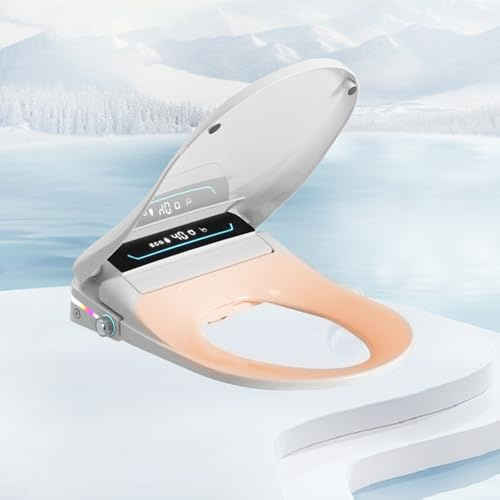 Sedile del Toilette Riscaldato Intelligente ， Ugello Inossidabile Autolessato a Pressione Acqua Regolabile a Pressione Rallentata Il Coperchio Chiuso ， Vortice Lavaggio Riscaldato Ad Aria Calda