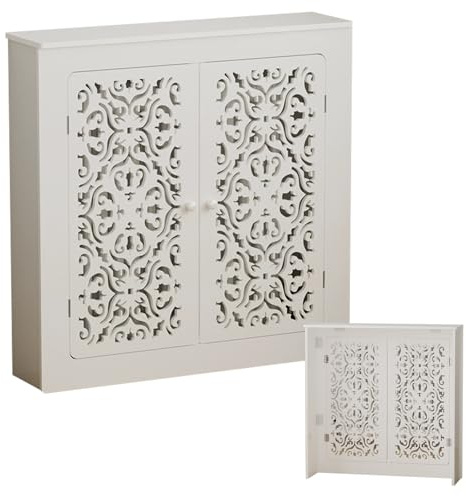 WUXTOKV Radiator Covers for Cast Iron Radiators, Metal Radiator Covers, Retro Design, The Top Platform can be Used to Place Decorations(60x70x15CM/24x28x6IN)