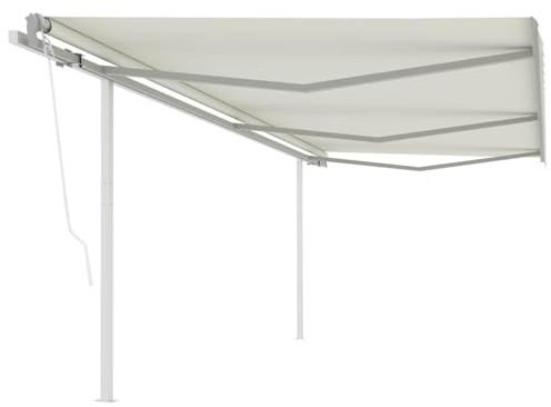 Automatische Elektrische Gelenkarmmarkise 6x3m, Creme, Aluminiumrahmen, UV- & Wasserbeständig, für Terrasse, Garten, Außenbereich