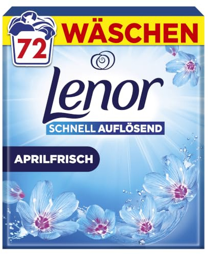 Lenor Pulverwaschmittel Aprilfrisch, 72 Wäschen | Für lang anhaltende Frische und extra Geruchsabwehr, wirksam auch bei Kaltwäsche.