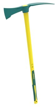 Pioche-hache 2 kg Duopro manche Novamax 1 m – outil 2 en 1 creuser et couper – acier forgé trempé – manche fibres de verre