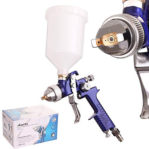Auarita HP Technology Pistola H-827 Azul Boquilla 1,8mm Durable 600 ml Capacidad Alta Atomización para Líquidos Pesados Pegajosos Muy Eficaz Apta para Pintura de Automóviles