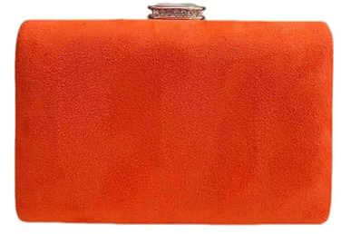 LeahWard Women's Clutch Bag Suede Wedding Evening Party Handbags 672 (Scarlet)