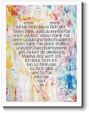 Bild für MAMA oder Papa (oder beide) DIN A4 POSTER Druck gerahmt ! Geschenk mit Herz und Liebe wird personalisiert Geburtstag