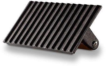 ECHTWERK EW-GE-1265 Robuste Gusseisen Fleischpresse mit Buchenholz-Griff – Professionelle Steak-& Burger Grillpresse für gleichmäßiges Braten, 20x10x7cm, 1kg, Schwarz
