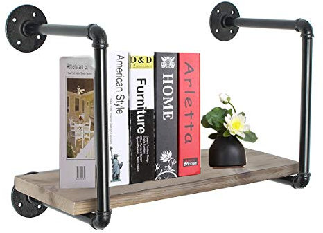 TuToy Rustikale Holz Rohr Rahmen Schwimmende Regal Halterung Rack Halter Wand Montiert Lagerung