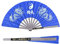 Sorand Éventail de Tai Chi, Kung Fu Chinois, Performance de Danse, Acier Inoxydable, Pliant de Poche en Nylon (Bleu)