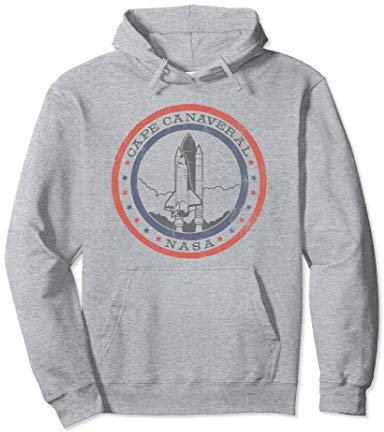 NASA Cape Canaveral Lift Off Red And Blue Poster Pullover Hoodie