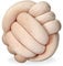 Relaxdays Coussin noué, Coussin canapé noué, décoratif, scandinave, Oreiller d’Ornement nœud, Ø 25 cm, Nude