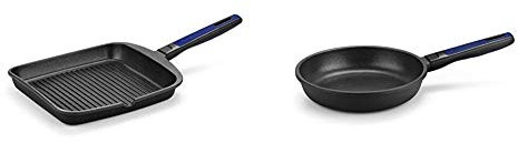 BRA Advanced Grill con rayas, 28 cm, aluminio fundido con antiadherente, sin PFOA + Advanced Sartén, 24 cm, aluminio fundido con antiadherente, sin PFOA