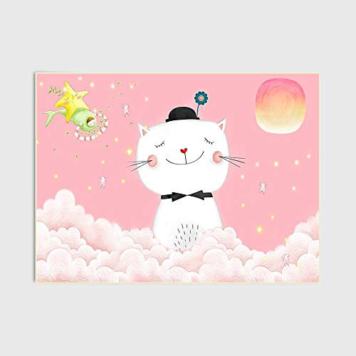 Kinderteppich große Baby-Spieldecke modernen Design Baby Krabbeldecke Große Version Cartoon niedliche Kinderzimmer rosa Katze 80x120CM