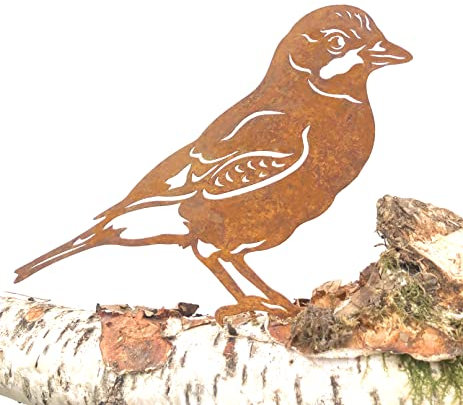 Terma Stahldesign Edelrost Vogel Eichelhäher zum Schrauben, Handmade Germany, tolle gartendeko aus Rost-Metall, deko rostoptik, Rostfiguren Tiere, rostfiguren Garten, Rostdeko