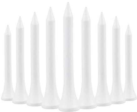 54mm 2 1/8 White Wooden Golf Tees Tee Pegs Eco Environmentally Friendly - Pack of 100