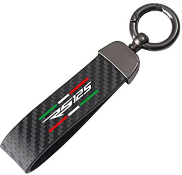 SXHM Motorrad Schlüsselanhänger Für Aprilia RS125 RS 125 Motorradlanyard Schlüssel Kohlenstofffaserschlüsselring (Farbe : Schwarz, Size Normal), Einheitsgröße