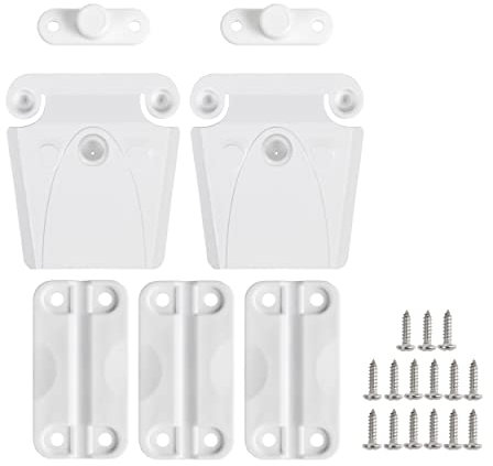 LBB-Parts Cooler Hinge and Latch Set, 3 Hinges, 2 Latches, White, Unfinished, Door Mount