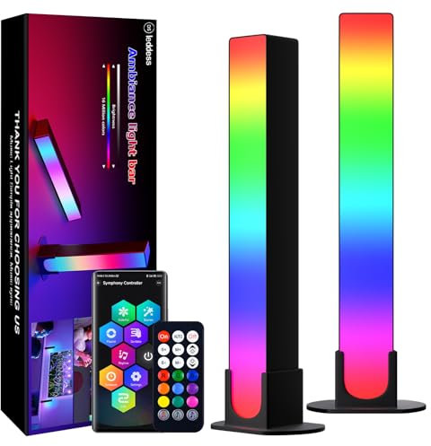 DS Barres lumineuses LED intelligentes, lumières de jeu, lumière ambiante, rétroéclairage TV RVB avec modes scène et modes musique pour jeux, boîtier d'ordinateur, moniteur de PC, TV, ordinateur