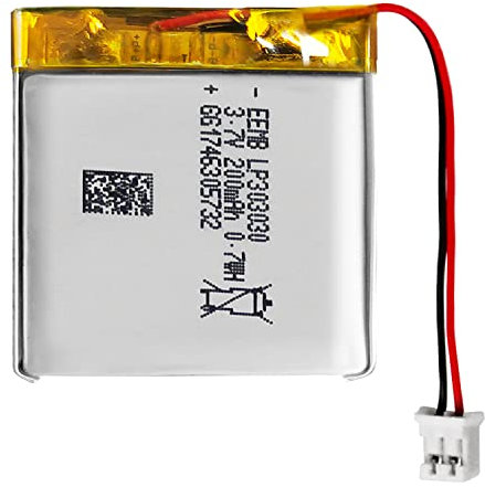 EEMB Batterie 3.7V 200mAh LP303030 Batterie Lipo 3.7V Rechargeable avec connecteur JST Assurez Vous Que la polarité de l'appareil Correspond à la Batterie Avant de l'acheter!