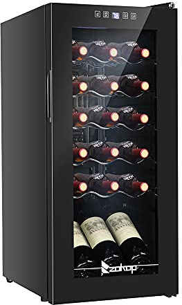 Winado 18 Bottle Compressor Wine Cooler Refrigerator w/Adjustable Temperature, Freestanding Compact Mini Wine Fridge with Digital Control & Removable Shelves