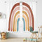 Cinbloo Kinder-Boho-Regenbogen-Vorhänge für Babys, Mädchen, Jungen, Schlafzimmer, Dekoration, 107x160 cm, Stangentasche, niedlich, Cartoon, bunt, Vintage, Regenbogen, Kinderzimmer, Stoff, 2 Paneele